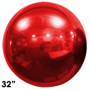 FOIL RED MIRROR BALL 32"