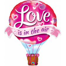 QUALATEX SUPERSHAPE HOT AIR BALLOON "LOVE IS IN THE AIR" 42"